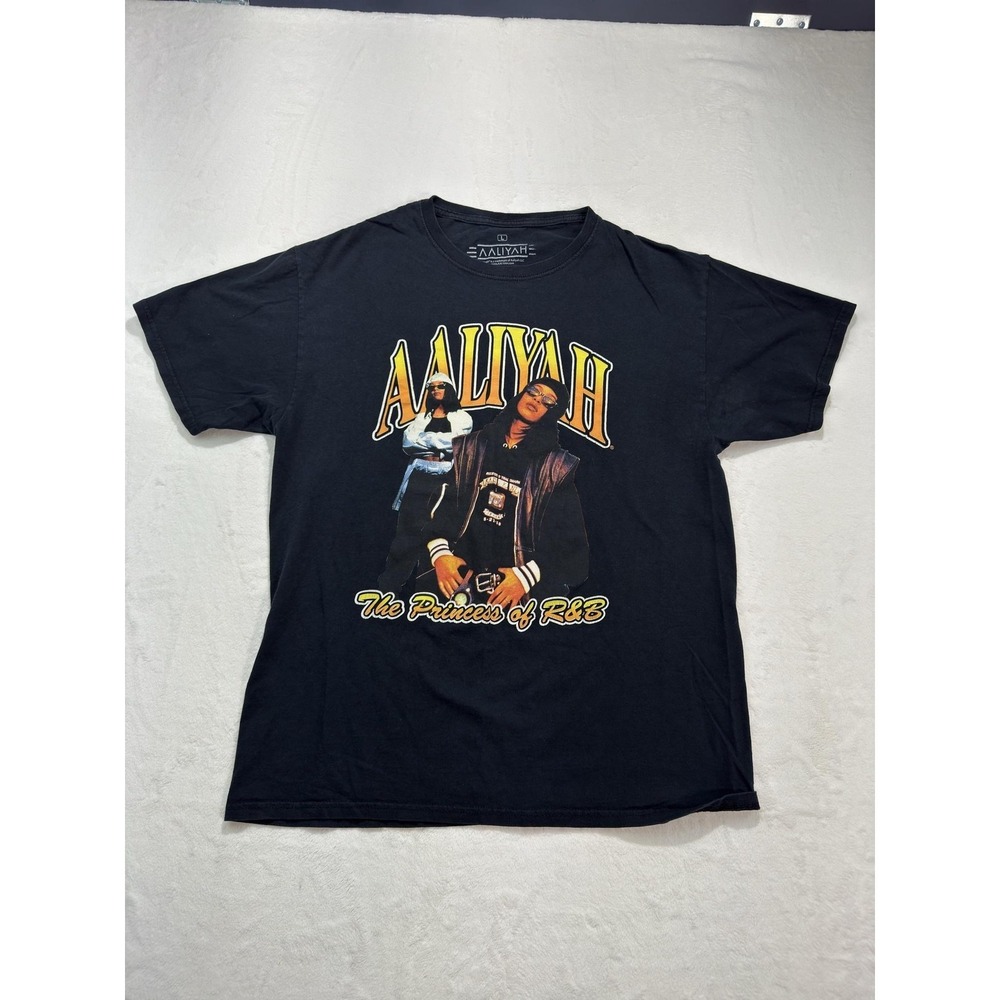Aaliyah Shirt Mens Large Black The Princess Of R&B Graphic Music T-Shirt Tee